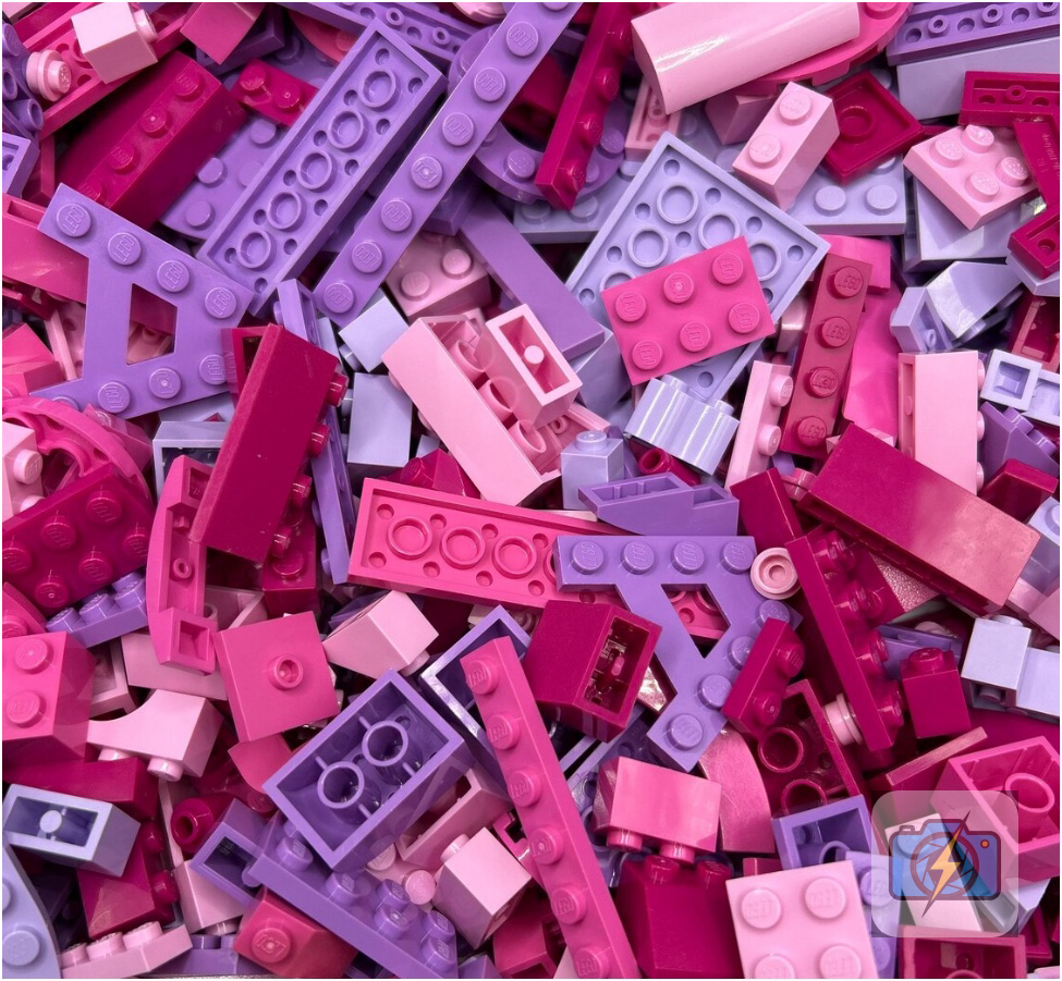 LEGO Bulk Bricks - Pink & Purple Mixed Lot (Loose Parts)