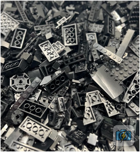 LEGO Bulk Lot - Black & Dark Bluish Gray Mixed Loose Pieces