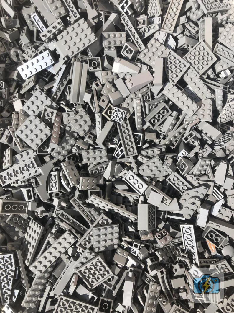 LEGO, Bulk Loose Bricks, Gray & Dark Bluish Gray Mixed Lot