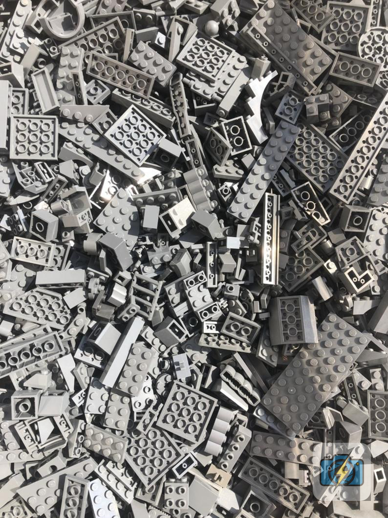 LEGO Bulk Lot, Gray & Dark Bluish Gray Mixed Bricks and Pieces