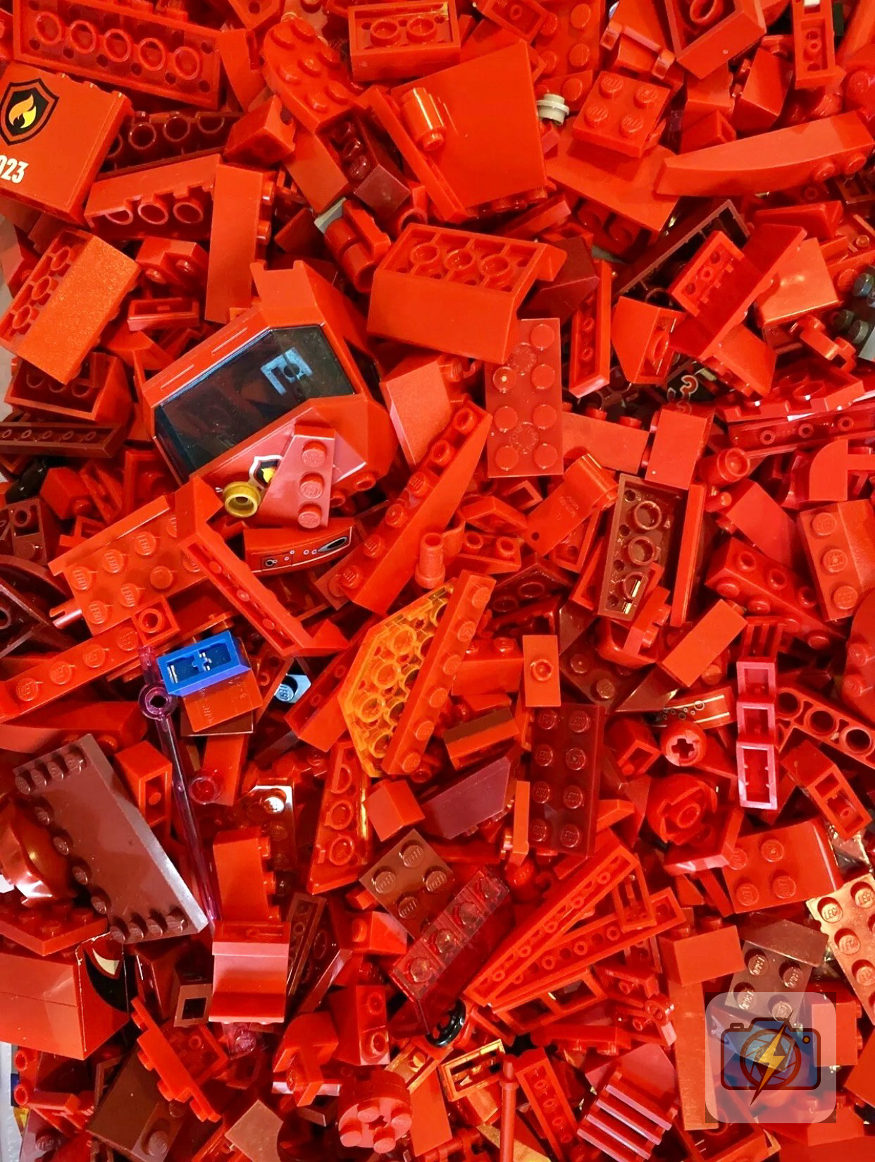 LEGO City Fire Theme Bulk Red Bricks & Parts Lot